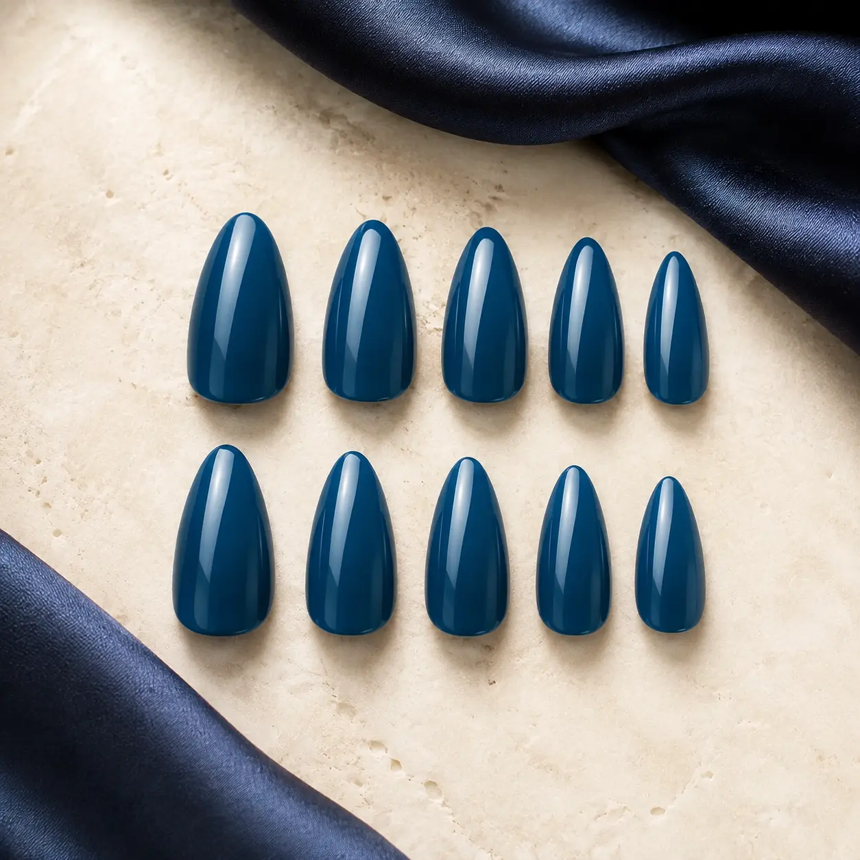 Broadway by KISS Deep Blue Long Set press-on nails