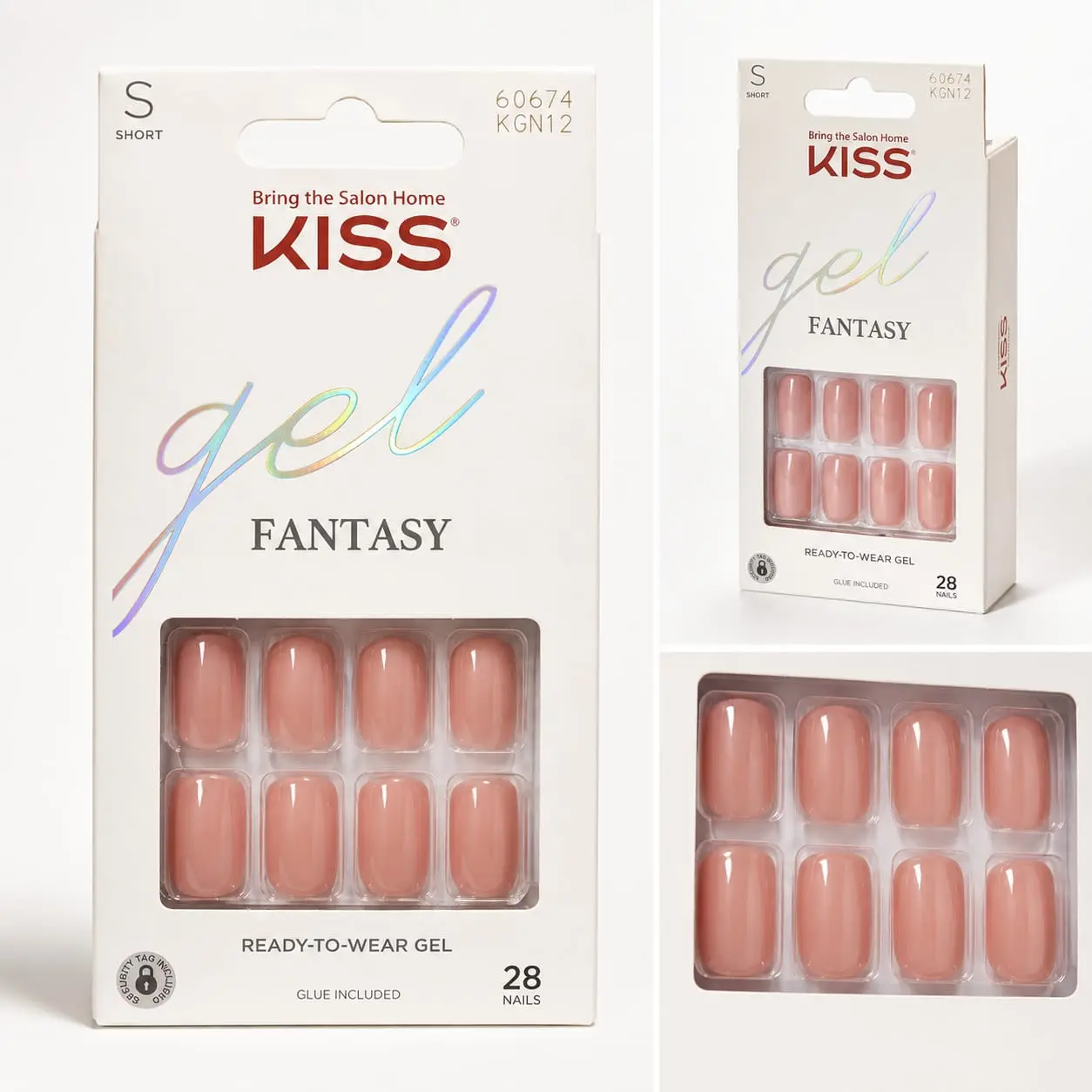 KISS Gel Fantasy Blush Short Set press-on nails