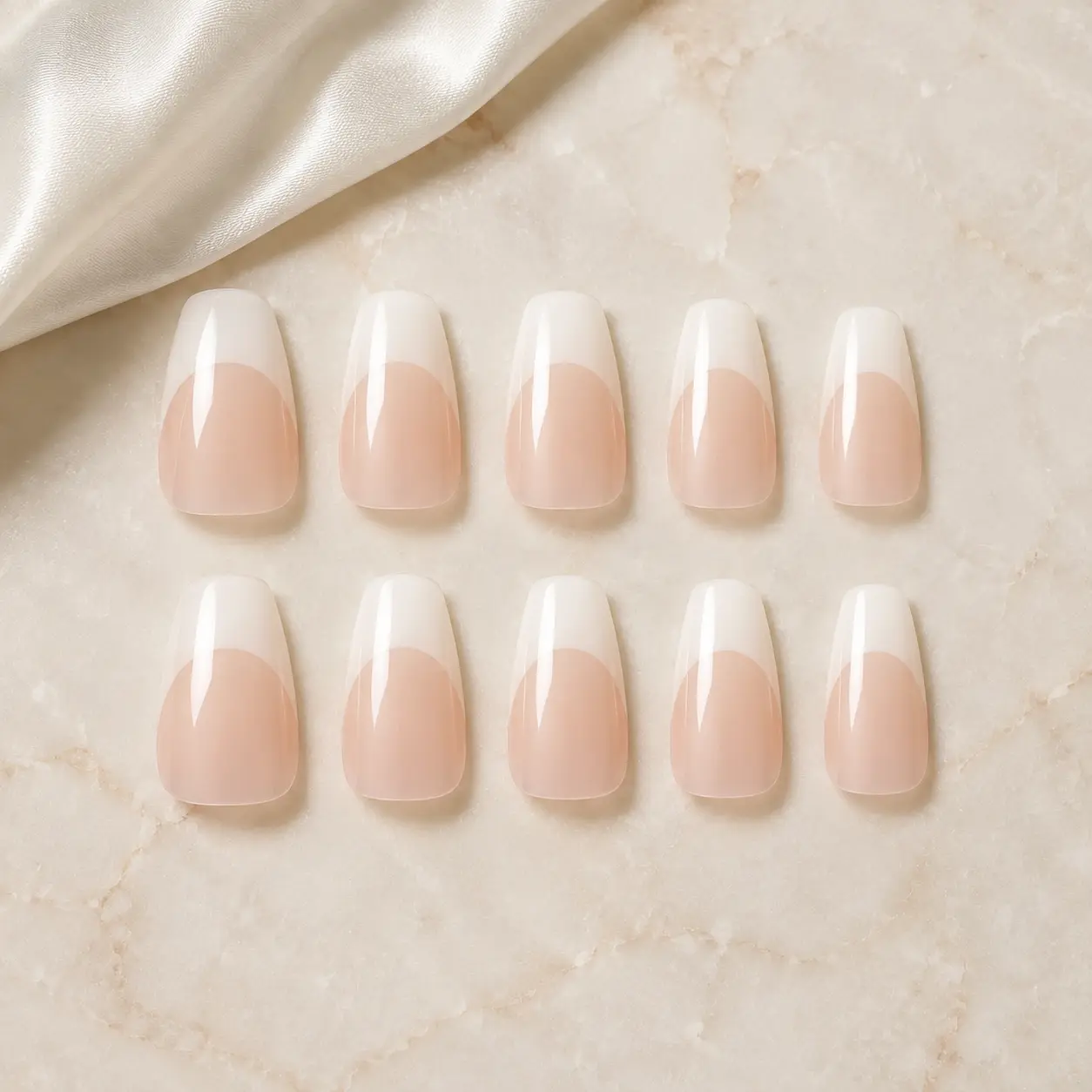 KISS Salon Acrylic French Nude Set press-on nails